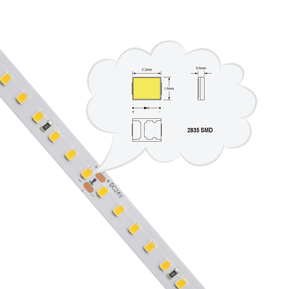 High-Efficiency Constant Voltage DC24V 2835SMD Flexible White LED Strip - 128LEDs/M - Waterproof Optional High-Efficiency Constant Voltage DC24V 2835SMD Flexible White LED Strip - 128LEDs/M - Waterproof Optional